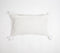 Dyed Monotone White Cotton Lumbar Tasseled Cushion Cover, 14 x 20 inches
