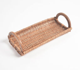 Earthy Statement Handwoven Wicker Serving Tray