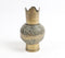 Embossed Gold-Toned Aluminium Botanical Flower Pot
