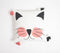 Embroidered Kitty Tasseled Cotton Cushion Cover