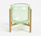 Emerald Green Glass Candle Holder with Metal Stand