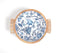 Enamelled Floral Turned Wooden Salad bowl & server