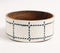 Enamelled Geometric Wooden Serving Bowl (M)