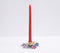 Enamelled Iron Floral Candle Holder
