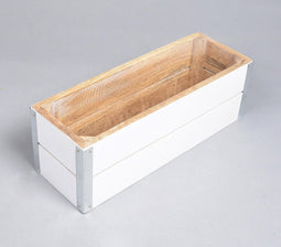 Farmhouse White Raw Mango Wood Storage Box