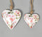 Floral Enamelled Iron Hanging Hearts (Set of 2)