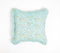 Floral Garden Blue Cotton Cushion Cover with Frilled Border, 18 x 18 inches