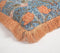 Floral printed & fringed Velvet Cushion Cover