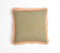 Floral printed & fringed Velvet Cushion Cover