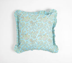 Floral Sky Cotton Cushion Cover, 18 x 18 inches