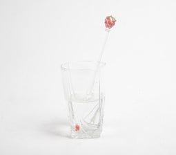 Glass Strawberry Beverage Stirrer