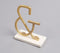 Gold-Toned Iron & White Marble Logogram Tabletop Decorative