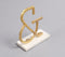 Gold-Toned Iron & White Marble Logogram Tabletop Decorative