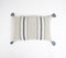 Greyscale Striped & Tasseled Lumbar Cushion Cover