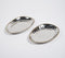 Hand Beaten Silver-Toned Iron Egg-Shaped Serving Trays (set of 2)