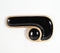 Hand Carved J-Shaped Black Wooden Serving Platter