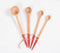 Hand Carved Neem Wood Red Measuring Spoons (set of 4)