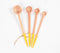 Hand Carved Neem Wood Yellow Measuring Spoons (set of 4)