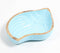 Hand Carved Wooden Blue Shell-Shaped Serving Platter