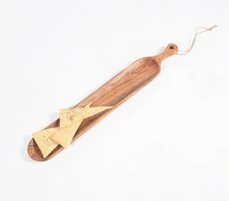Hand Cut Acacia Wood barbeque platter