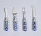 Hand Painted Inky Ceramic & Stainless Steel Cutlery Set