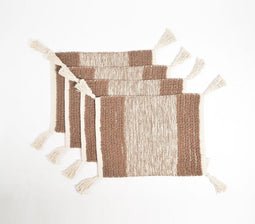 Handwoven Cotton Cocoa Colorblock Placemats (Set of 4)