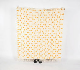 Handwoven Cotton Monochrome Tasseled Throw