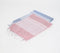 Handwoven Cotton Striped Red & Periwinkle Bath Towels (Set Of 2)