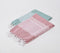 Handwoven Cotton Striped Sage & red Bath Towels (Set Of 2)