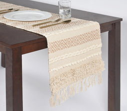 Handwoven Diamond Brown Table Runner