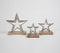 Iron Stars With Light Burnt Wooden Base (Set of 3)