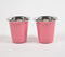 Matte Pink Stainless Steel Glasses (Set of 2)