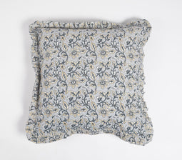 Monochromatic Cushion Cover with Frills, 18 x 18 inches