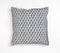 Monochrome Floral Cotton Cushion Cover with Piped Border, 18 x 18 inches