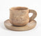 Natural Turned Wood Cup & Saucer Set