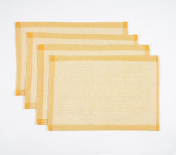 Orange Square Checks Cotton Placemat