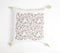 Pastel Floral Block Printed Tasseled Cushion Cover, 18 x 18 inches