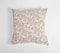 Peach Floral Block Printed Cushion Cover, 18 x 18 inches