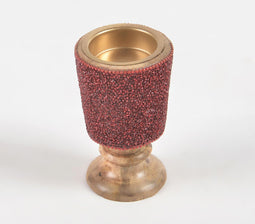 Raw Mango Wood Beaded Incense Cone Holder