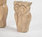 Raw Hand Carved Wooden Owl Figurines (Set of 2)