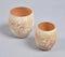 Round Orange Glass Candle Holders (Set of 2)