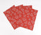 Set of 4 - Heart Printed Placemats