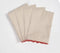 Set of 4 - Solid Taupe Table Napkins with Scarlet Scallop Edges