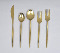 Silver & Gold-Toned Stainless Steel Cutlery Set (Set of 5)