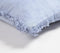 Solid Cotton Linen Powder Blue Cushion Cover with Frayed Edges, 18 x 18 inches