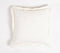 Solid Ivory Cotton Cushion Cover with Border, 18 x 18 inches