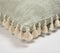 Solid Tasseled Pastel Sage Cotton Cushion Cover