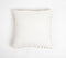 Solid Neutral Cotton Cushion Cover with Pom-Pom Border