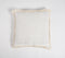 Solid White Cushion Cover with Frayed Border, 18 x 18 inches