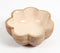 Solid-Enamelled Beige Flower-Shaped Wooden Serving Bowl